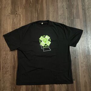 Brain Dead Black Tee with Neon Green Graphic